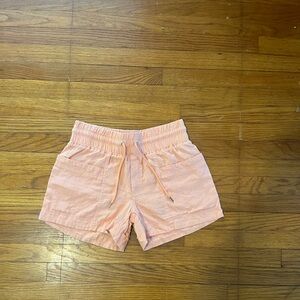 Athleta Coral Drawstring Shorts 100% Linen